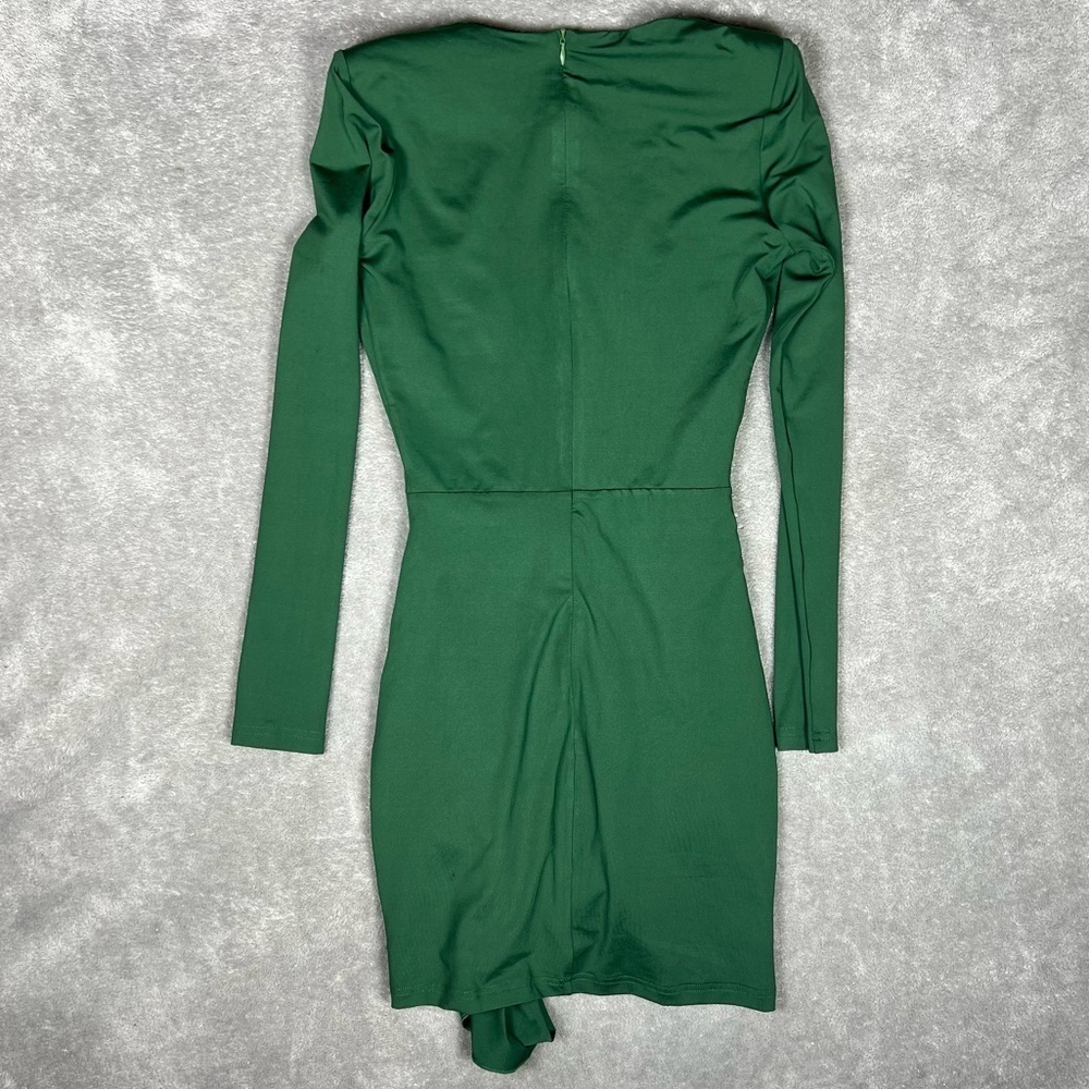 REVOLVE Dress Womens XS Superdown Martyna Deep V Emerald Classy Party Night Out - Picture 11 of 12